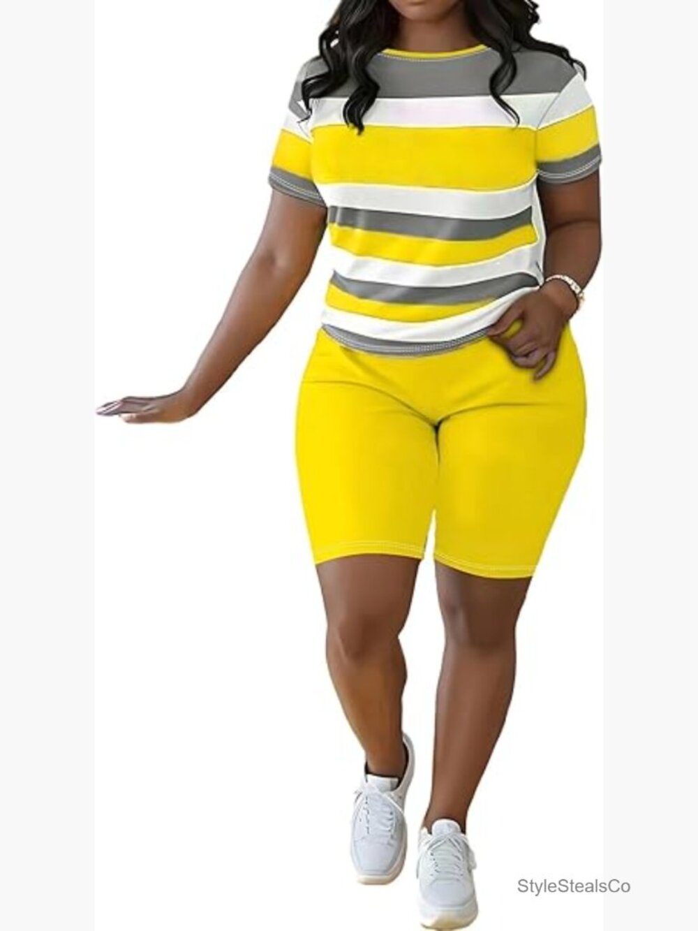 2 Piece Track Suit Summer Jogger Set Striped Slim Fit Workout Outfits